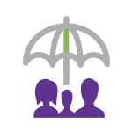 Family with umbrella Icon