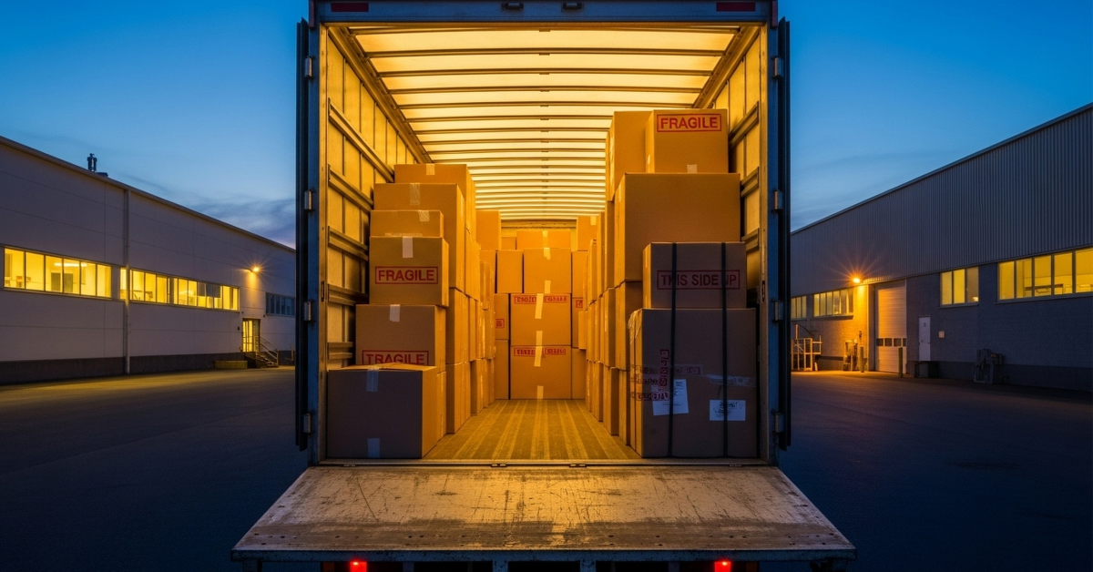 Back of semi truck indicating cargo theft
