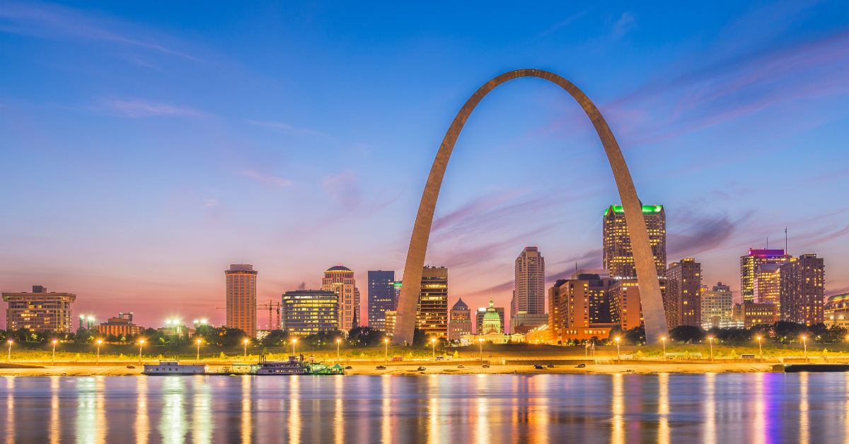 St. Louis Missosuri Skyline featuring the arch