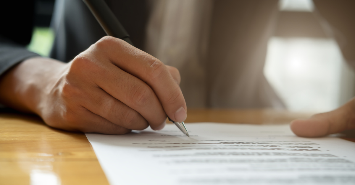 Person signing document