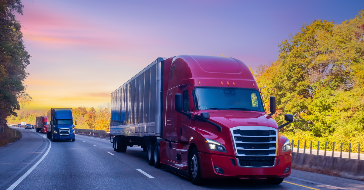 semi trucks on a highway