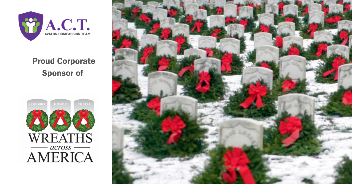 wreaths on tombstones at a cemetery