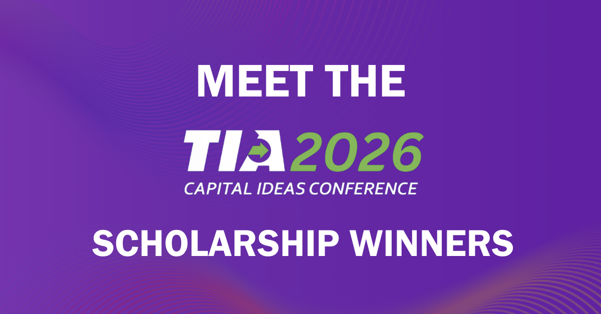 Purple background with TIA 2026 Capital Ideas Conference logo