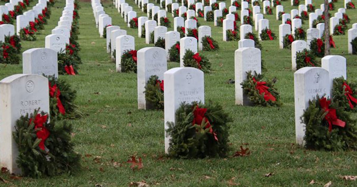 Wreaths at A Cemetary
