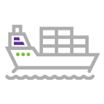 Cargo Ship in water icon